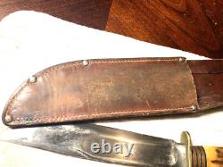 Vintage 1917-18 Marbles Gladstone Stag Handle Knife With Original Sheath 6 Bd