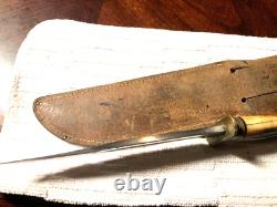 Vintage 1917-18 Marbles Gladstone Stag Handle Knife With Original Sheath 6 Bd