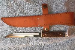 Vintage 1940s CASE XX Stag 5 inch Fixed Blade Sheath Hunting Knife Made in USA