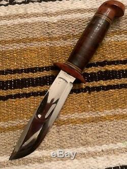 Vintage 1940s Western USA L46-5 Bowie Hunting Fishing Survival Knife withSheath
