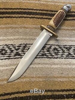 Vintage 1950-60s Stag Western L46-8 Bowie Hunting Survival Knife WithCase/Box