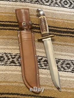 Vintage 1950-60s Stag Western L46-8 Bowie Hunting Survival Knife WithCase/Box
