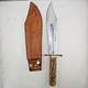 Vintage 1950s Ka-Bar J Bowie Stag Handle Hunting Fixed Blade Knife with Sheath