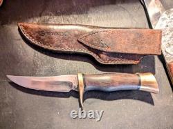 Vintage 1960s Browning Model 4018 Hunting Skinning Knife With Sheath