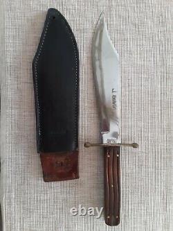 Vintage 1960s Ka-Bar 1210 USA J. Bowie Hunting Fighting Knife with Sheath