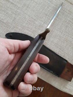 Vintage 1960s Ka-Bar 1210 USA J. Bowie Hunting Fighting Knife with Sheath