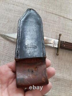 Vintage 1960s Ka-Bar 1210 USA J. Bowie Hunting Fighting Knife with Sheath