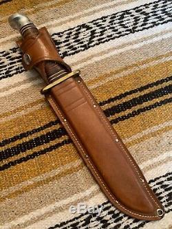 Vintage 1960s Vietnam Era Western L 46-8 Hunting Survival Bowie Knife With Sheath