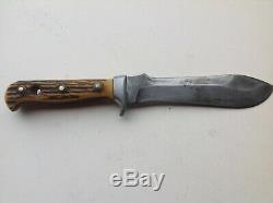Vintage 1968 Puma 6377 Germany White Hunter Stag Knife with Sheath #5698