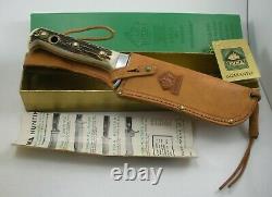Vintage 1970 6377 Puma Germany Stag White Hunter Fixed Blade Knife in BOX