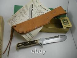 Vintage 1970 6377 Puma Germany Stag White Hunter Fixed Blade Knife in BOX