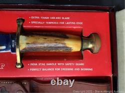 Vintage 1970's Case XX Kodiak Hunter Knife with Leather Sheath & Original Box NICE