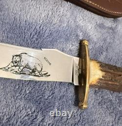 Vintage 1970's Case XX Kodiak Hunter Knife with Leather Sheath & Original Box NICE