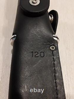 Vintage 1972-1986 Buck 120 General Hunting Knife BLACK LEATHER SHEATH BOX PAPERS