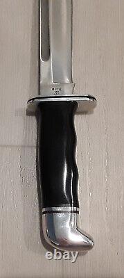 Vintage 1972-1986 Buck 120 General Hunting Knife BLACK LEATHER SHEATH BOX PAPERS