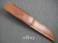 Vintage 1972 LLOYD HALE Stag Fixed Blade Patch Knife Muzzleloader Leather Sheath