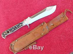 Vintage 1972 Puma White Hunter 6377 STAG Fixed Blade Germany Hunting Knife