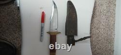 Vintage 1974 Smith & Wesson S&W Model 6010 Bowie Knife & Leather Sheath MARKED