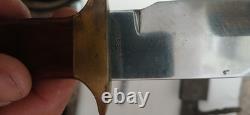 Vintage 1974 Smith & Wesson S&W Model 6010 Bowie Knife & Leather Sheath MARKED
