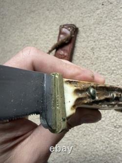 Vintage 1975 Puma Hunter's Friend 6398 Stag Knife Solingen Germany with Sheath
