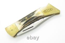 Vintage 1980 Case XX 5159 Stag Hammerhead Folding Hunter Knife & Sheath