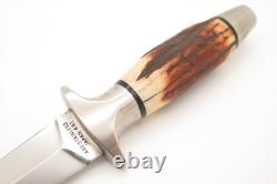 Vintage 1980s Valor Miami 491 Seki Japan Stag Fixed Dagger Short Commando Knife