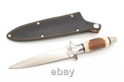Vintage 1980s Valor Miami 491 Stag Seki Japan Short Commando Fixed Dagger Knife