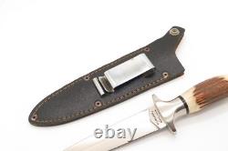 Vintage 1980s Valor Miami 491 Stag Seki Japan Short Commando Fixed Dagger Knife