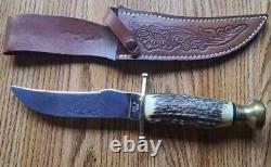 Vintage 1981 Case Nine Dot XX Kodiak Stag Handle Sheath Knife Made In USA