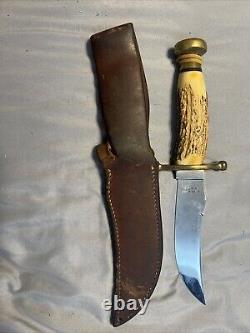 Vintage 1981 Case Nine Dot XX Kodiak Stag Handle Sheath Knife Made In USA