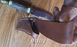 Vintage 1981 Case Nine Dot XX Kodiak Stag Handle Sheath Knife Made In USA