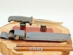 Vintage (1988) Buck USA 619 Woodsmate Fixed Blade withsheath Rubber Handle-1983.26