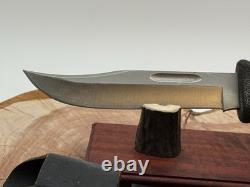 Vintage (1988) Buck USA 619 Woodsmate Fixed Blade withsheath Rubber Handle-1983.26