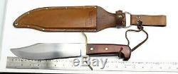 Vintage 1989 Western Coleman USA W49 Large Bowie Hunting Knife & Leather Sheath