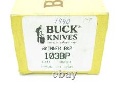 Vintage 1990 Buck 103BP Gold Series Skinner Hunter Mirror Fixed Hunting Knife