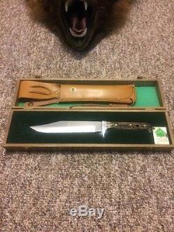 Vintage 1991 Puma Bowie Hunting Knife #6376/sheath/woodbox -mint-unused