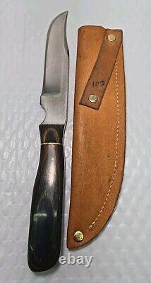 Vintage 1996 ANZA 10.5 FIXED BLADE KNIFE 5.5 Clip Point BLADE+Leather Sheath