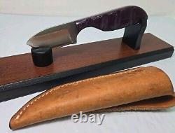 Vintage 2013 ANZA 6.5 FIXED BLADE KNIFE 2.375 Drop Point With Leather Sheath