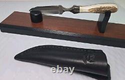 Vintage 2014 ANZA 6.75 FIXED BLADE KNIFE 2.75 Boot Blade With Leather Sheath