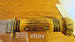 Vintage 30's-40's Marbles Ideal hunting knife stag handle Gladstone