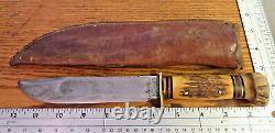 Vintage 30's-40's Marbles Ideal hunting knife stag handle Gladstone