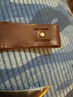 Vintage 60s/70s Craftsman USA 7 fixed blade knife with Leather sheath Bone Handle