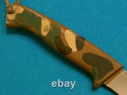 Vintage'70s Gerber USA A400camo Hunting Skinning Survival Knife Sheath Knives Ec