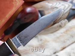 Vintage 8.25 Inch Micarta And Brass Bird And Trout Knife