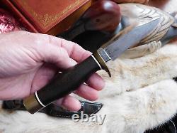 Vintage 8.25 Inch Micarta And Brass Bird And Trout Knife