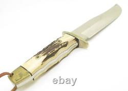 Vintage A G Russell Tak Fukuta Seki Japan Stag Fixed Bowie Hunting Knife (Lot 1)