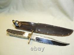 Vintage A. Wright & Son Sheffield England Fixed Blade Hunting Knife withSheath