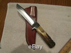 Vintage AG Russell Bob Dozier Handmade Knife. Hunter Bowie. Used