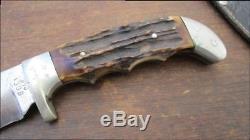Vintage ANTON WINGEN Germany Carbon Steel/Stag Hunting/Skinning Knife RAZOR KEEN