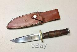 Vintage Al Mar Grunt Japan Hunting Fighting Dagger Knife WithOriginal Sheath